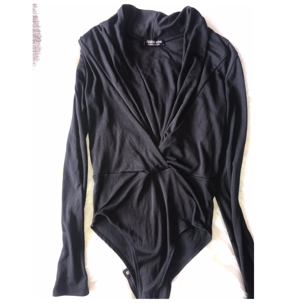 Fashion Nova Long Sleeve Black Body Suit‎ SZ S